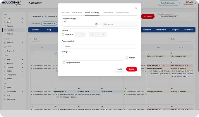 Komunikacja email i sms w systemie zapisów na zajęcia pozalekcyjne
